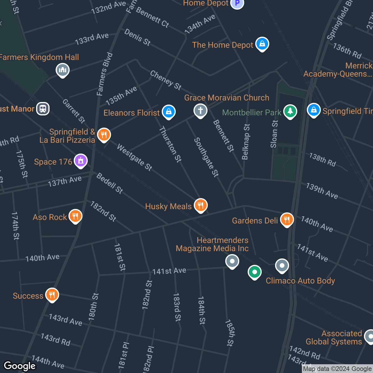 A map that marks the location of 137-58 Thurston St
Springfield Gardens, NY 11413