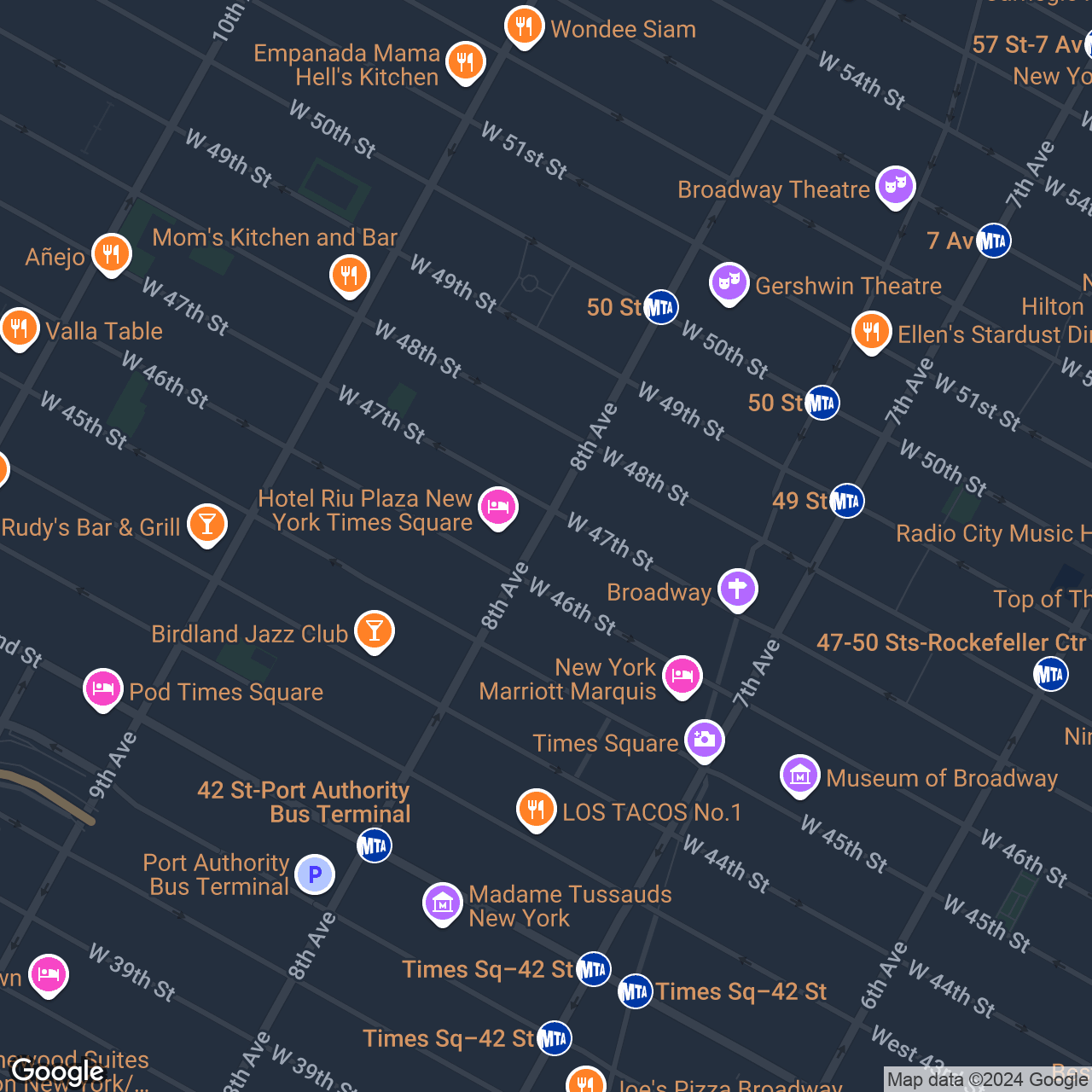 A map that marks the location of 758 8th Ave, Suite 300
New York, NY 10036